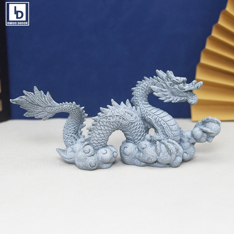 Aquarium Fish Dragon - Artificial Stone Elephant Lion Dragon Figurines